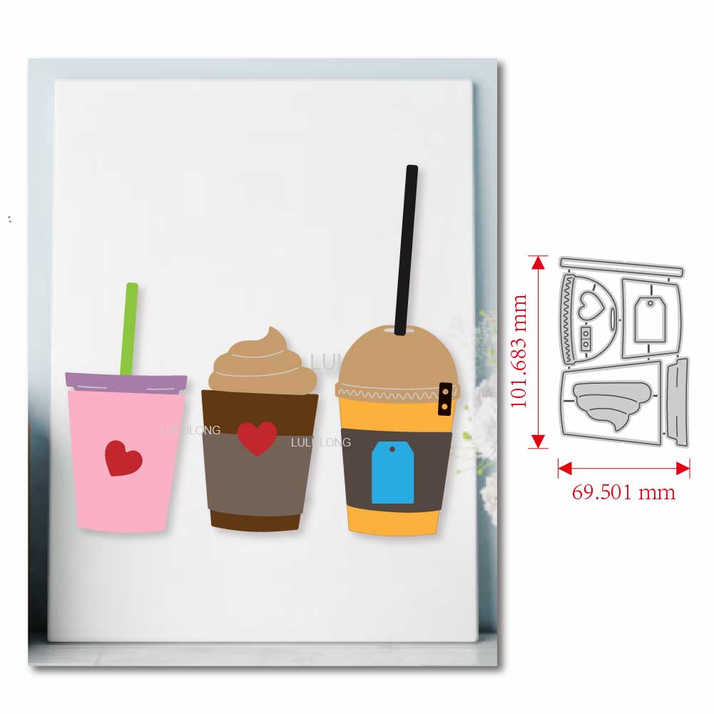 Coffee Stencil Art - 2025 Metal Cutting Dies Scrapbooking Album