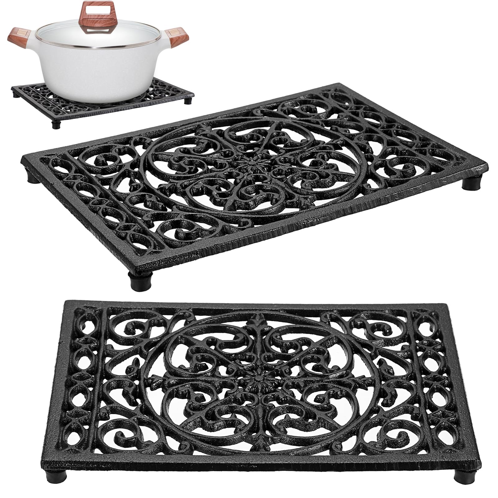 Rectangle Cast Iron Trivet Hea - Cast Iron Teapot 评论和价格