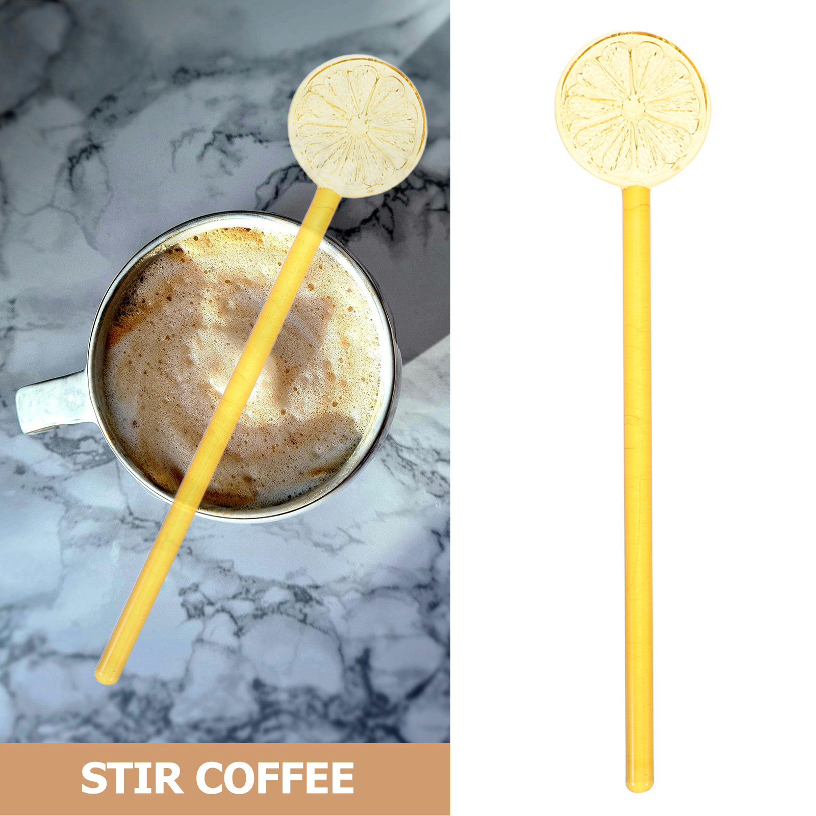 2Pcs Glass Bar Stirring Rods L - Lemon Tea Coffee 评论和价格
