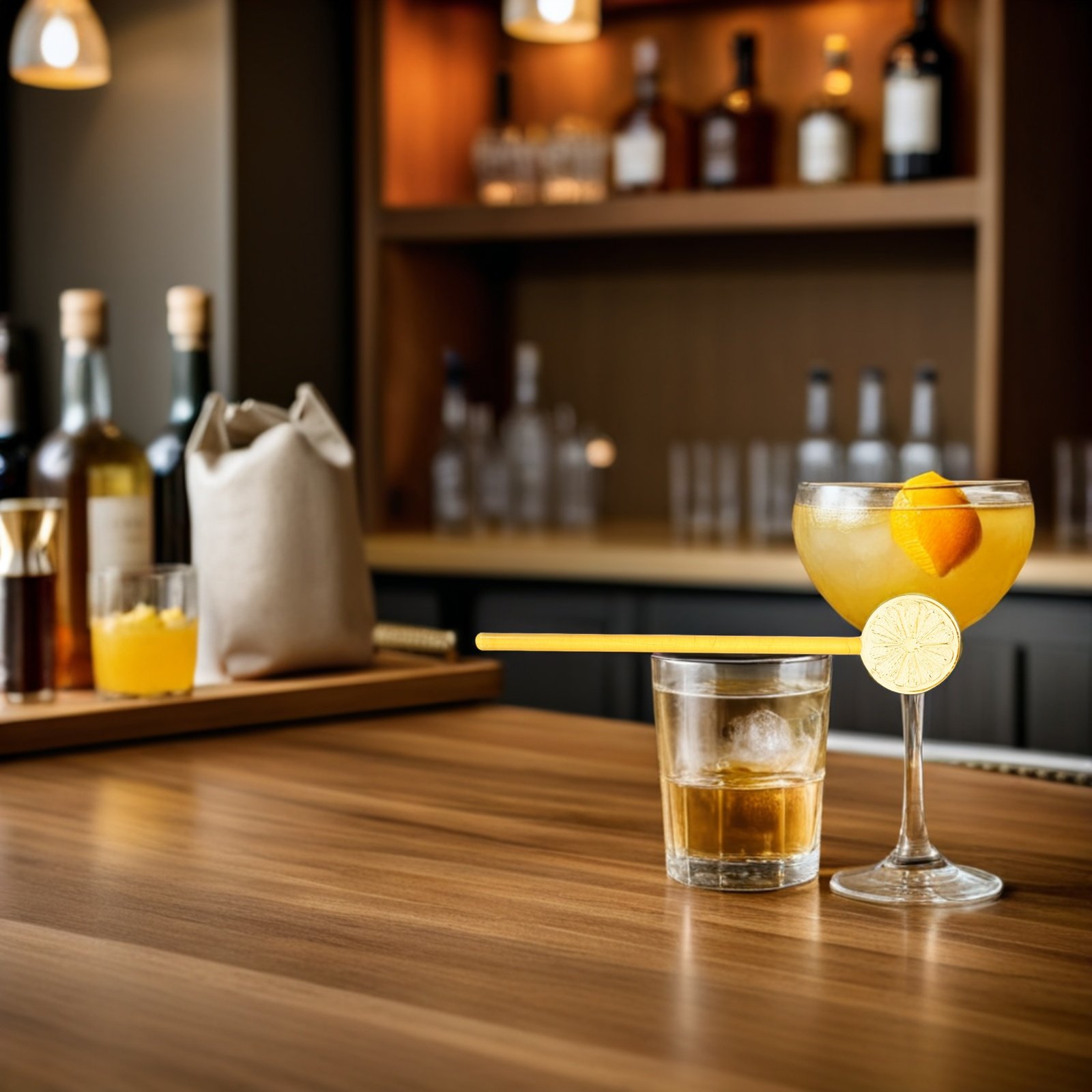 2Pcs Glass Bar Stirring Rods L - Lemon Tea Coffee 评论和价格