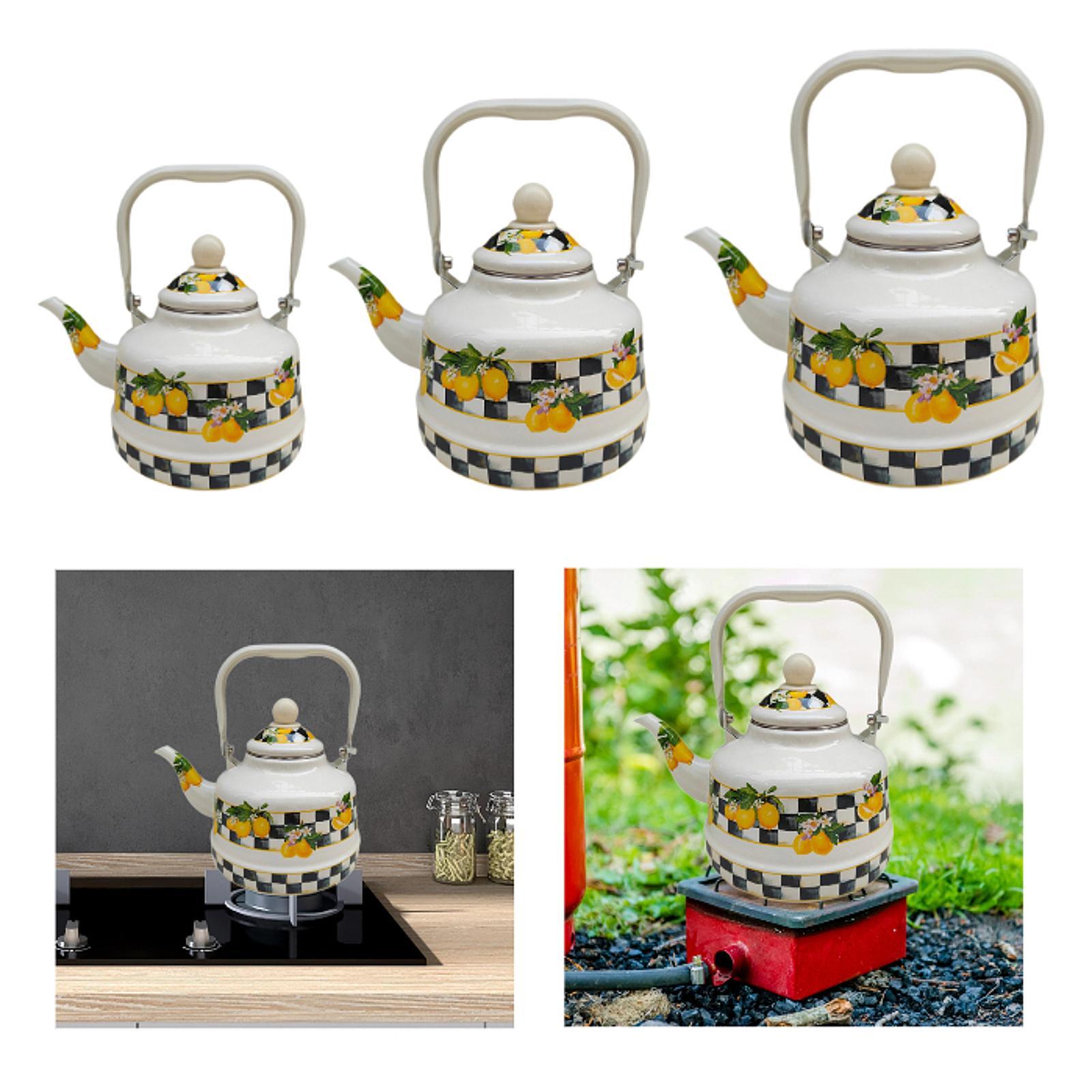 Unique Enamel Tea Kettle Bever - Lemon Tea Coffee 评论和价格