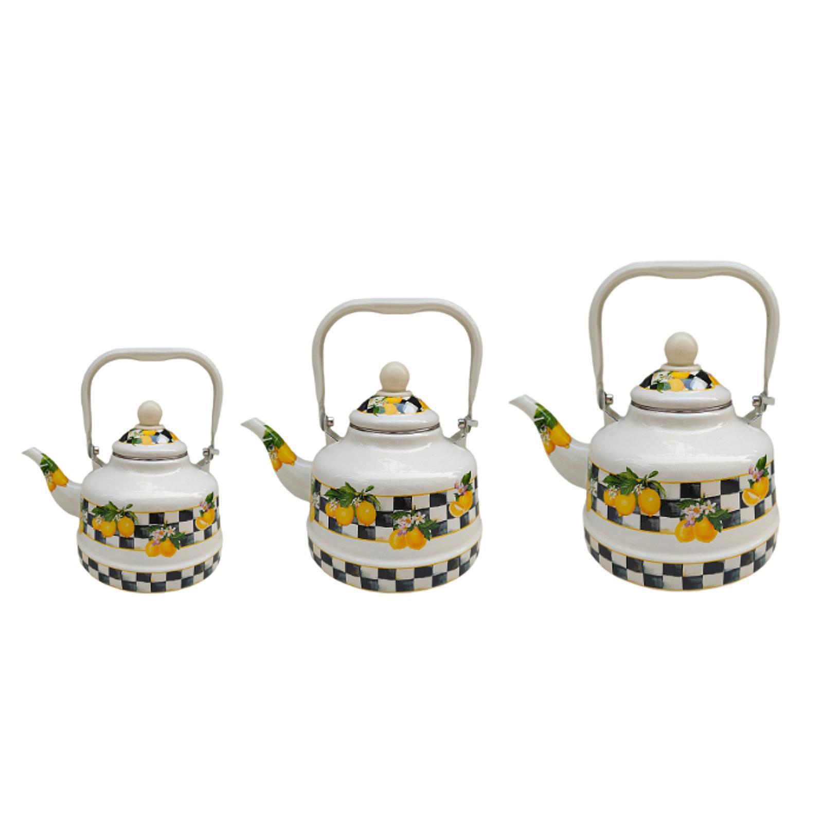 Unique Enamel Tea Kettle Bever - Lemon Tea Coffee 评论和价格