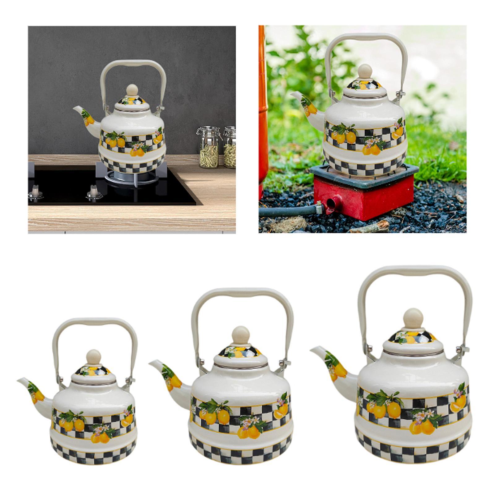 Unique Enamel Tea Kettle Bever - Lemon Tea Coffee 评论和价格
