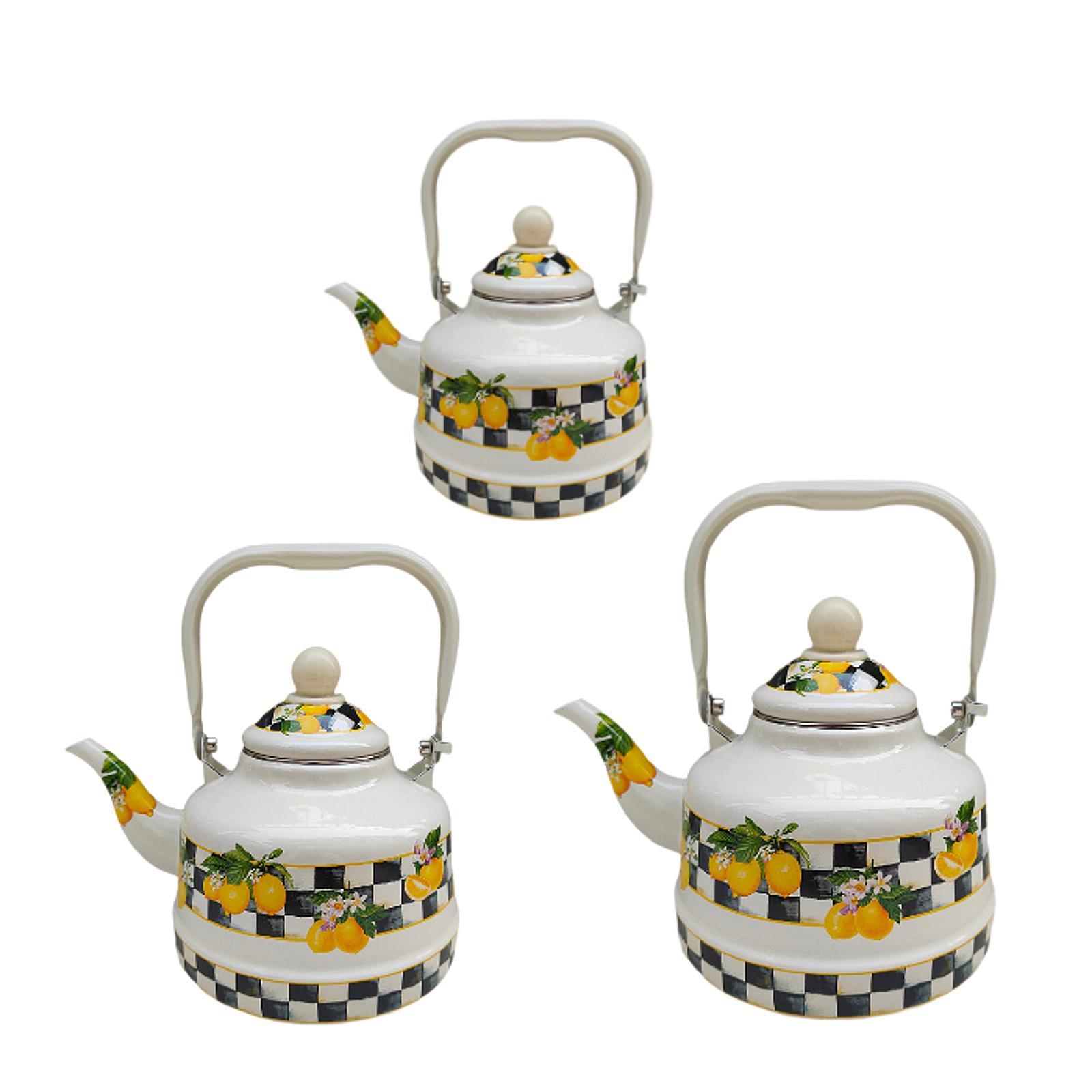 Unique Enamel Tea Kettle Bever - Lemon Tea Coffee 评论和价格