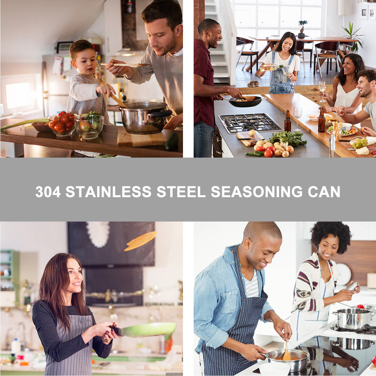 Stainless Steel Seasoning Jar  - Tea Coffee Sugar Container 评论和价格