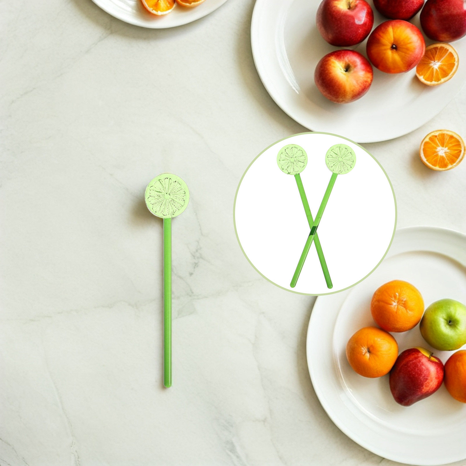 2Pcs Glass Stir Sticks Lemon S - Lemon Tea Coffee 评论和价格