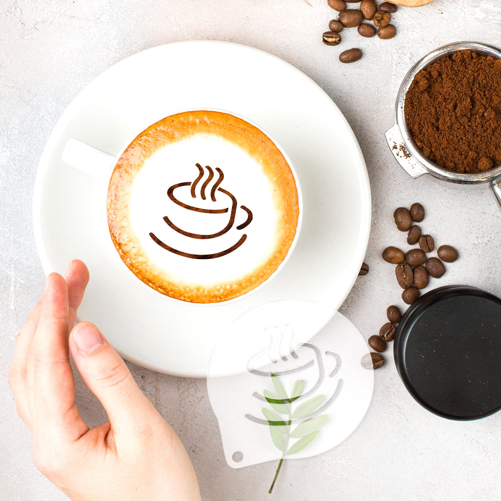 Lightweight Acrylic Coffee Ste - Coffee Stencil Art 评论和价格