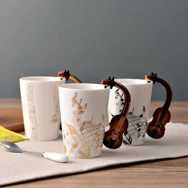 Novelty Music Note Cup Ceramic - Lemon Tea Coffee 评论和价格