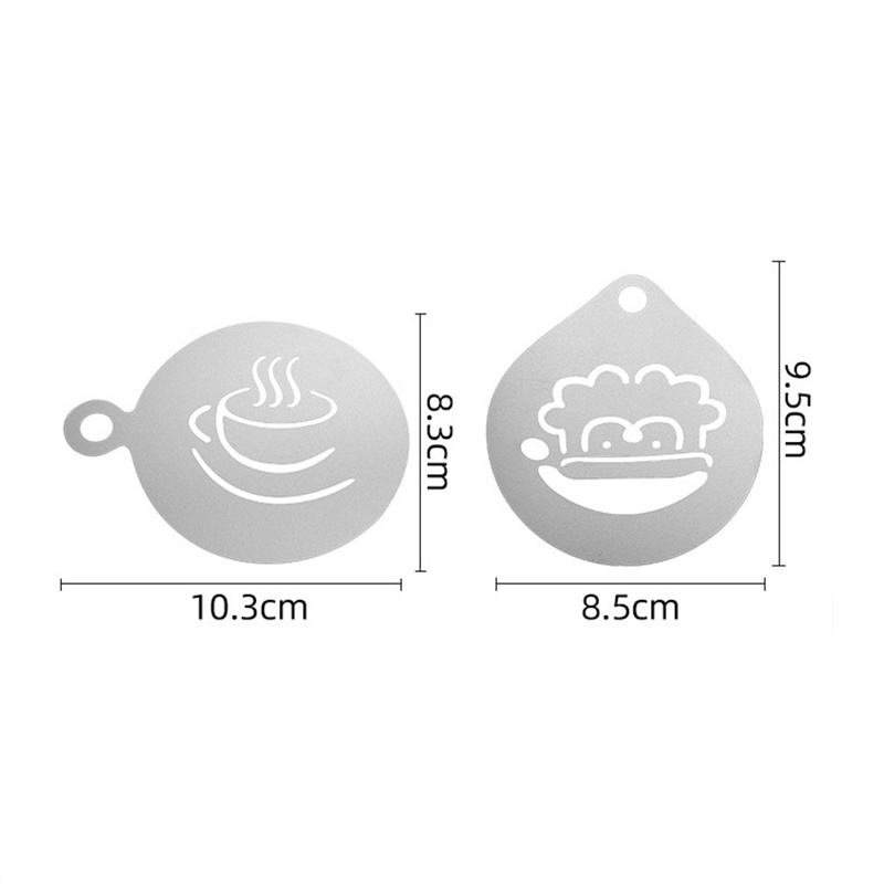 12pcs Stainless Steel Cafe Foa - Coffee Stencil Art 评论和价格