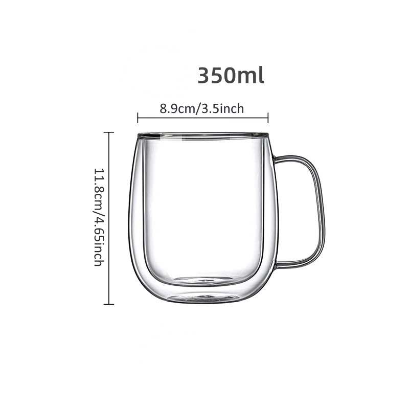 350ML Double Wall Glass Cup wi - Lemon Tea Coffee 评论和价格