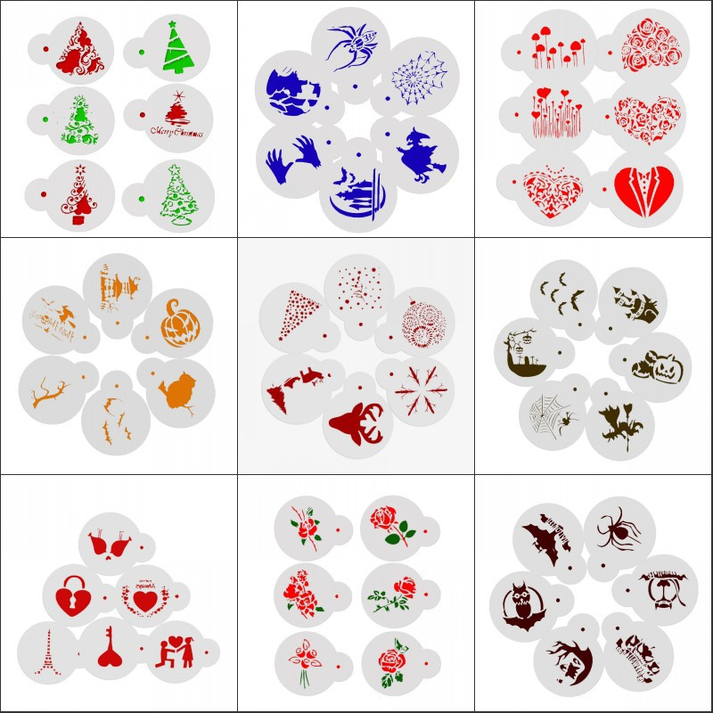 Aomily 6pcs/Set Special Variou - Coffee Stencil Art 评论和价格